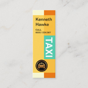 Chic Stylish Transparent Boxes Taxi Mini Visitenkarte