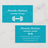 Chic Stylish Türkise Personal Fitness Trainer Visitenkarte (Vorne/Hinten)