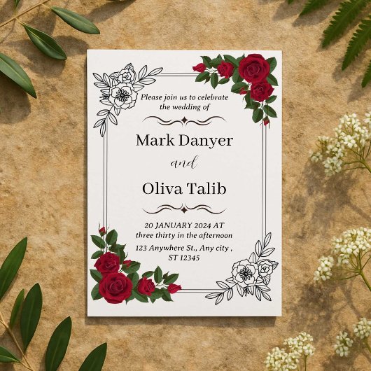 Chic & Stylish Wedding Einladung - Anpassbar