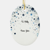 Chic Stylish Young Brünett Fashion Personalisiert Keramik Ornament (Hinten)