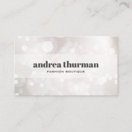Chic Subtle Glitzer White Bokeh Veranstaltungsplan Visitenkarte