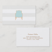 Chic Subtle Stripes Französisch Stuhl Business Car Visitenkarte (Vorne/Hinten)