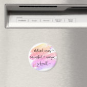 Chic "Successful Woman" Pink Watercolor Typografie Magnet (In Situ (Geschirrspüler))