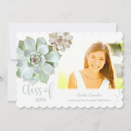 Chic Succulent Abschluss Foto Ankündigung