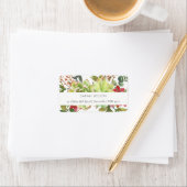 Chic Succulent Desert Cactus Red Floral Address Adressaufkleber (Insitu)