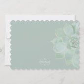 Chic Succulent Wedding Probe Dinner Einladung (Rückseite)