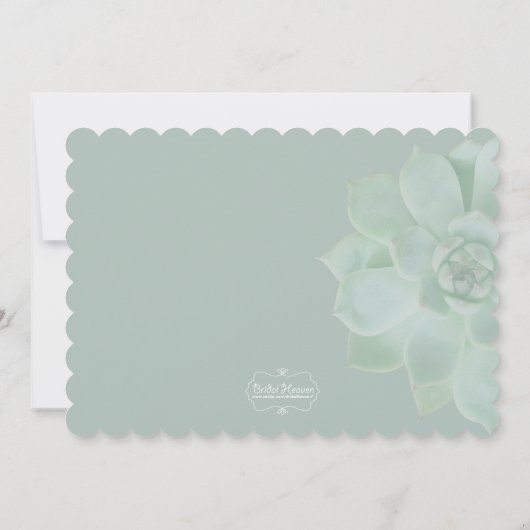Chic Succulent Wedding Probe Dinner Einladung (Rückseite)