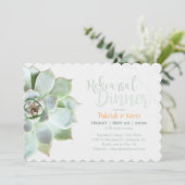 Chic Succulent Wedding Probe Dinner Einladung (Stehend Vorderseite)