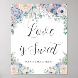 Chic Succulents Blush Floral Wedding Sweet Leckere Poster