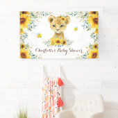 Chic Summer Sunflower Lion Cub & Bees Baby Dusche Banner (Insitu)
