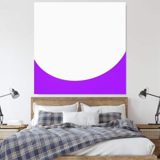 Chic Summer White Bright Lila Kurve Wave Clock Leinwanddruck (Insitu (Schlafzimmer))