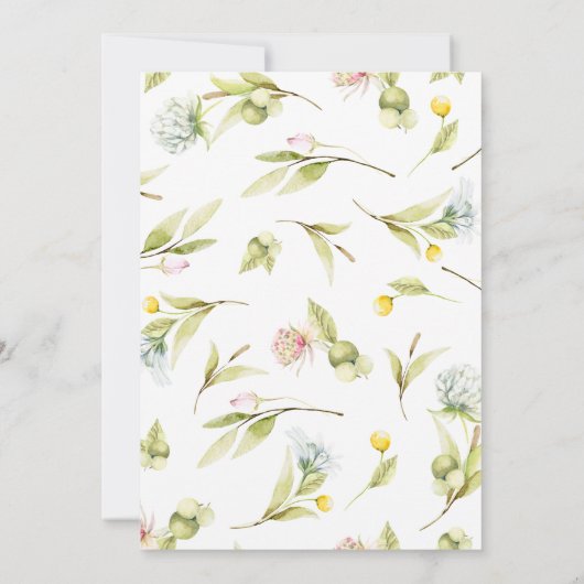 Chic Summer Wildblume Blumenzeremonie Einladung (Rückseite)