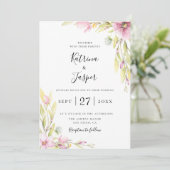 Chic Summer Wildblumen Hochzeit Einladung (Stehend Vorderseite)