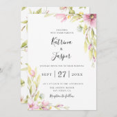 Chic Summer Wildblumen Hochzeit Einladung (Vorne/Hinten)