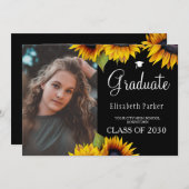 Chic Sunflores 2 Fotos Ankündigung Abschluss (Vorne/Hinten)