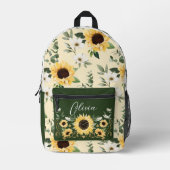 Chic Sunflower Blumenmuster Benutzerdefinierter Sk Bedruckter Rucksack (Vorderseite)