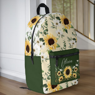 Chic Sunflower Blumenmuster Benutzerdefinierter Sk Bedruckter Rucksack