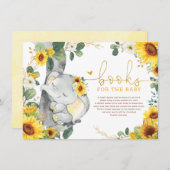 Chic Sunflower Elephant bringen ein Buch Baby Dusc Begleitkarte (Vorne/Hinten)