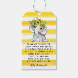 Chic Sunflower Elephant Girl Baby Dusche Vielen Da Geschenkanhänger