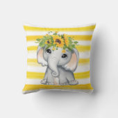 Chic SunFlower Elephant Stripes Custom Kissen (Rückseite)