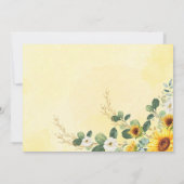 Chic Sunflower Elephant Summer Garden Baby Dusche Einladung (Rückseite)