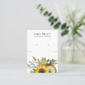 CHIC SUNFLOWER FALL HOLZ NEKLACE EARRING DISPLAY VISITENKARTE (Stehend Vorderseite)