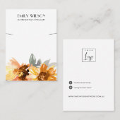 CHIC SUNFLOWER FALL NECKLACE BRACELET DISPLAD CARD VISITENKARTE (Vorne/Hinten)