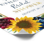 Chic Sunflower Glitzer Brautparty Poster (Ecke)