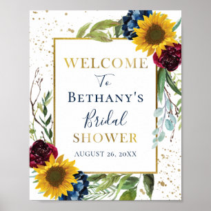 Chic Sunflower Glitzer Brautparty Poster