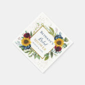 Chic Sunflower Glitzer Brautparty Serviette (Ecke)