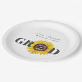 Chic Sunflower Graduation Party Pappteller (Schrägansicht)
