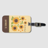Chic Sunflower Individuelle Name Inspirivity Gepäckanhänger (Vorderseite (Horizontal))