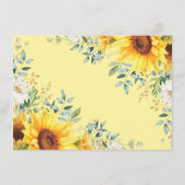 Chic Sunflower Jungle Elephant Baby Diaper Raffle Begleitkarte (Rückseite)