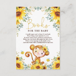 Chic Sunflower Monkey Baby Shooting Books for Baby Begleitkarte