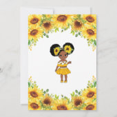 Chic Sunflower Niedlich American Girl Birthday Einladung (Rückseite)