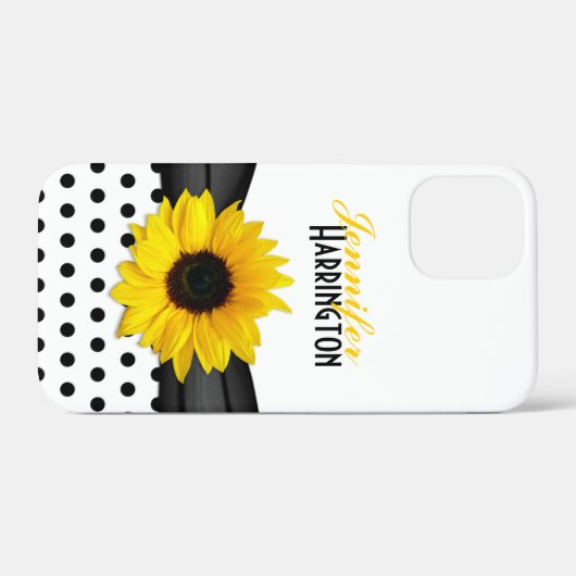 Chic Sunflower Polka Dot Case-Mate iPhone Hülle (Rückseite (Horizontal))