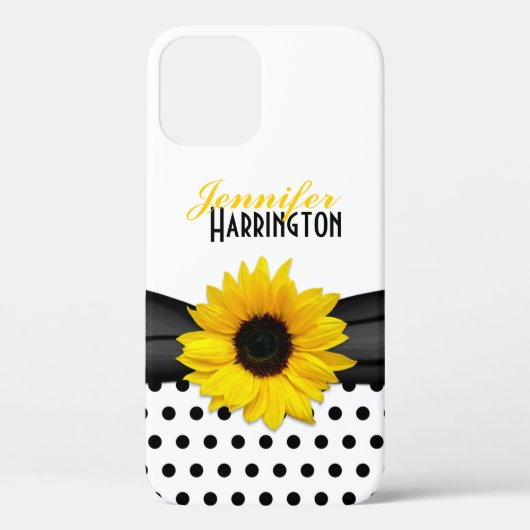 Chic Sunflower Polka Dot Case-Mate iPhone Hülle (Rückseite)