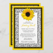 Chic Sunflower Rezept Bridal Dusche Einladung (Vorne/Hinten)
