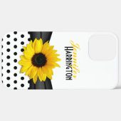 Chic Sunflower Schwarz-weiß Polka Dot Case-Mate iPhone Hülle (Rückseite / Rechts)