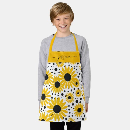 Chic sunflower script name schürze (Getragen)