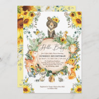 Chic Sunflower Woodland Forest Animals Baby Dusche