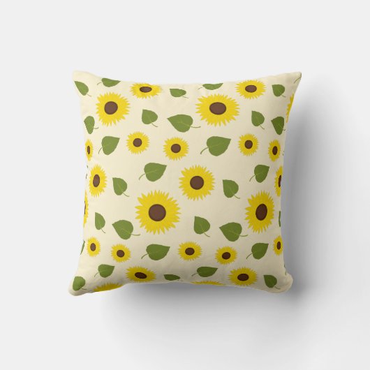Chic Sunflower Yellow Green Leaf Script Monogram Kissen (Rückseite)