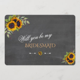 Chic Sunflowers Kreide Werden Sie meine Bridesmaid Einladung