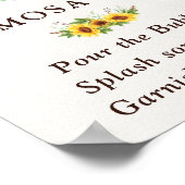 Chic Sunflowers Mimosa Bar Wedding Brautparty Poster (Ecke)