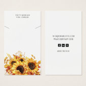 Chic Sunflowers Necklace Display Cards (Vorne & Hinten)