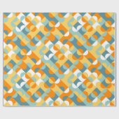 Chic Sunny Orange Aquamarin Blue Circles Art Patte Geschenkpapier (Flach)