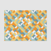 Chic Sunny Orange Aquamarin Blue Circles Art Patte Seidenpapier (Vorderseite)