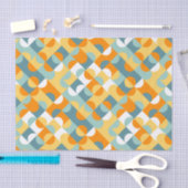 Chic Sunny Orange Aquamarin Blue Circles Art Patte Seidenpapier (Handwerk)