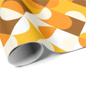 Chic Sunny Yellow Orange Brown Circles Art Pattern Geschenkpapier (Rolleneckpunkt)