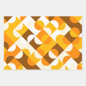 Chic Sunny Yellow Orange Brown Circles Art Pattern Geschenkpapier Set (Vorderseite)